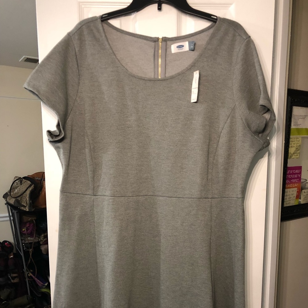 Grey Dress w/ Gold Zipper detail